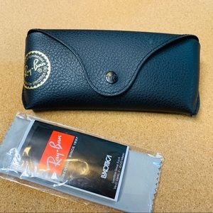Ray-Ban glasses case black leather new